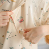 芬騰月子服睡衣女春秋季純棉孕婦長(cháng)袖產(chǎn)婦產(chǎn)后哺乳喂奶家居服套裝 米杏 XL 建議：125-145斤 曬單實(shí)拍圖