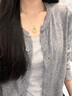 周大金 CHOW TAI KING祥云平安扣銀項鏈女士和田玉吊墜女七夕情人節(jié)禮物送女友媽媽生日 曬單實拍圖