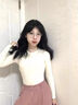 S·J·V·K毛衣針織打底衫女內(nèi)搭加絨高級(jí)感低領(lǐng)修身超好看長(zhǎng)袖T恤秋冬上衣 杏色 常規(guī) M 曬單實(shí)拍圖
