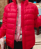 ASK JUNIOR90絨男女新年羽絨服秋冬加厚保暖百搭羽絨內(nèi)膽運動風 大紅色 130  曬單實拍圖