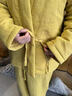 朵朵·可可柔軟夾棉提花棉麻布 系帶新中式家居服套裝 金黃 S (155) 曬單實(shí)拍圖