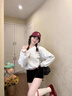 露肩斜肩衛(wèi)衣女春秋季2025年新款小個(gè)子吊帶兩件套獨(dú)特設(shè)計(jì)感上衣 花灰色【長(zhǎng)袖+吊帶】 M 曬單實(shí)拍圖