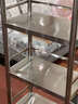 靜音美304不銹鋼廚房置物架落地貨架櫥柜多層多功能收納架微波爐儲物架 不銹鋼長(cháng)60寬30高100三層帶圍欄 曬單實(shí)拍圖