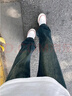 POUM美式復(fù)古高街潮牌vibe風(fēng)牛仔褲男秋季炸街直筒休閑時尚痞帥褲子男 GY-G860藍(lán)色 M 曬單實拍圖