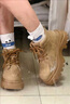 麓格立厚底增高馬丁靴女新款復古超火2025秋季大黃靴時(shí)尚英倫風(fēng)百搭短靴 馬丁厚底靴【焦糖色】 38 曬單實(shí)拍圖