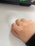 老鳳祥錢幣黃金戒指鏤空銅錢足金錢串子指環(huán)送女友老婆七夕節(jié)生日禮物 3D硬金錢幣戒指#17(約1.2g) 曬單實(shí)拍圖