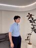 金利來(lái)短袖襯衫男【桑蠶絲/防水】春夏新款三防透氣易打理商務(wù)正裝襯衣 純色款ESSG09935006-天藍(lán)25 L 175/92A 推薦130-140斤 曬單實(shí)拍圖