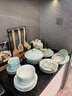 NINE CRANES景德鎮青瓷餐具套裝輕奢送禮碗盤(pán)高溫釉下彩喬遷碗碟套裝家用整套 青瓷配如意煲丨高檔錦盒裝 70頭 曬單實(shí)拍圖