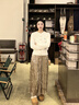 ELAND【匹馬棉】衣戀毛針織衫女春日棉花糖變形絞花毛衣25春新款 象牙白/白色(39)Ivory M 曬單實拍圖