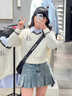 DXOT韓系休閑淺色高腰牛仔半身裙女2025年新款春夏顯瘦a字百褶短裙子 淺藍色 M 99-115斤選 曬單實(shí)拍圖