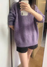 AEMAPE高級感紫色寬松慵懶風(fēng)套頭毛衣女2025新厚實(shí)保暖針織衫上衣 紫色 均碼 (80-135斤) 曬單實(shí)拍圖