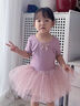 舞東方（E．Dance）兒童舞蹈服長(cháng)袖秋冬季芭蕾舞裙幼兒考級練功服女童中國跳舞裙服裝 香芋紫【短袖】 120  (高110-120cm 重33-38斤) 曬單實(shí)拍圖