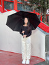 左都（ZUODU）碳纖維長(cháng)柄雨傘黑膠遮陽(yáng)傘超輕加大加厚結實(shí)抗風(fēng)傘晴雨兩用雙人傘 【摩登灰】碳纖維+黑膠防曬+晴雨 曬單實(shí)拍圖