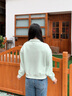 ELAND衣戀衛(wèi)衣女純色運(yùn)動風(fēng)可立領(lǐng)棉感舒適長袖上衣2025夏季新款 淺綠色(41)L/Green M /165 曬單實(shí)拍圖