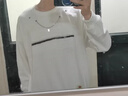 肯奈迪圓領(lǐng)鏈條中山衛衣男加絨秋冬潮流寬松休閑打底衫上衣小眾長(cháng)袖t恤 白色-圓領(lǐng)衛衣-EVERUNDAB款 2XL 【170-180cm】 曬單實(shí)拍圖