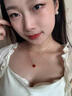 VLEO四葉草項鏈女純S925玫瑰金色時(shí)尚氣質(zhì)鎖骨鏈生日情人節禮物女 紅瑪瑙+賀卡+高檔禮盒 曬單實(shí)拍圖