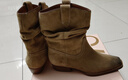 73Hours趙露思同款女鞋維港落日25秋冬新款堆堆靴短靴女西部靴子 棕色【趙露思/張予曦同款】 36 曬單實(shí)拍圖