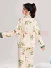芬騰七夕禮物睡衣女【優(yōu)雅純棉】翻領開衫長袖花卉保暖寬松家居服套裝 杏色 XL 曬單實拍圖