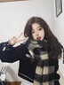 viney冬季圍巾女新款格子保暖披肩女圍脖高檔生日情人節禮物送女友老婆 黑白格子禮盒裝 時(shí)尚潮流高級感披風(fēng) 曬單實(shí)拍圖