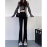 矜持范黑色微喇開叉牛仔褲女2025年春款拖地魚尾褲高腰顯瘦直筒喇叭褲子 黑色 高質(zhì)量長(zhǎng)褲款 M 95-105斤 曬單實(shí)拍圖