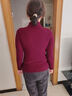 恒源祥高檔軟糯羊毛衫女100純羊毛半高領(lǐng)毛衣女修身內搭高端套頭打底衫 酒紅色 XL 建議120-130斤 曬單實(shí)拍圖