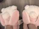 棉拖鞋女士秋冬季外穿加絨保暖家用防滑居家室內厚底包跟棉拖鞋男 粉色跳兔（包跟） 36-37 適合平時(shí)35-36 曬單實(shí)拍圖