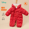 迪士尼（Disney）童裝兒童棉服連體衣嬰兒寶寶秋冬萌趣造型新年拜年服喜慶 大紅 80cm 曬單實(shí)拍圖