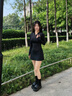 浪莎冰絲運(yùn)動(dòng)短裙女2025夏季新款網(wǎng)球A字裙防走光瑜伽速干高腰防曬裙 黑色 M 【推薦100-110斤】 曬單實(shí)拍圖