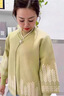 俞兆林媽媽裝春秋洋氣兩件套裝上衣中老年女女裝毛衣秋冬季外套 綠色（面料升級） 厚款 2XL (建議115-128斤) 曬單實拍圖