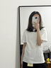 妙奕嘉白色短袖t恤女新款2025打底衫女士潮流夏季上衣寬松內(nèi)搭顯瘦遮肚 簡(jiǎn)約韓版寬松純白圓領(lǐng)短袖 L 【建議110斤內(nèi)】 曬單實(shí)拍圖