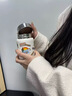 森森貓陶瓷內膽卡通保溫杯2024新款女生高顏值迷你隨行杯便攜小巧口袋杯 陶瓷史努比太陽(yáng)+折疊杯刷 280ml 曬單實(shí)拍圖
