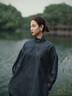 浮云堂.雅」青藍.中式改良亞麻牛仔連衣裙女2025春秋復古氣質(zhì)中長(cháng)款裙子 青藍 M 曬單實(shí)拍圖