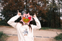 Teenie Weenie小熊加絨衛(wèi)衣女秋冬學院風休閑索羅娜連帽衛(wèi)衣套頭衫 象牙白 L (170) 曬單實拍圖