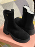 他她（TATA）女靴子休閑通勤時(shí)裝靴2024冬季W(wǎng)5K04DD4 黑色 35 曬單實(shí)拍圖