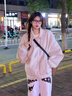 Jret翻領(lǐng)棒球服外套女春秋冬初高中學(xué)生小個子美式復(fù)古休閑夾克女 圖片色 L 曬單實拍圖