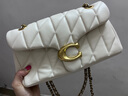 蔻馳（COACH）女包 Tabby20/26系列絎縫羊皮女款鏈條單肩斜挎包 節日送禮 白色金扣 CP150 B4HA【中號】 曬單實(shí)拍圖