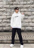 YOOOURTHING春季新款連帽衛(wèi)衣男潮牌港風(fēng)刺繡字母oversize帽衫上衣外套男女 白花灰 常規(guī) L 建議110-135斤 曬單實(shí)拍圖