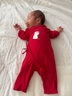 英氏【商場(chǎng)同款】拜年服嬰幼兒連體衣男女寶寶爬服寶寶滿(mǎn)月衣服 曬單實(shí)拍圖