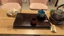 賞福茶盤家用輕奢現(xiàn)代小型瀝儲水式茶臺功夫茶具竹茶盤簡約托盤 窗花長方盤（黑底）大號 【尺寸看圖標注】 曬單實拍圖