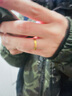 CRD克徠帝古法足金999戒指素圈黃金戒指開(kāi)口可調(diào)節(jié)送女友節(jié)日禮物 3.5g 曬單實(shí)拍圖