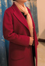 皮爾卡丹雙面羊絨大衣女中長(cháng)款2026冬季小個(gè)子羊毛呢大衣氣質(zhì)修身毛呢外套 棗紅 L 曬單實(shí)拍圖