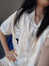 貓人 MiiOW睡衣女士夏季2025年新款帶胸墊冰絲云朵棉質(zhì)可外穿夏天短袖家居服 彩藍條紋熊貓【兩件套帶胸墊】 M 身高155-160cm/體重約80-95斤 曬單實拍圖