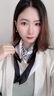 俞兆林韓版條紋小方巾絲巾女春秋磁吸扣三角巾襯衫飾護(hù)頸薄圍巾領(lǐng)巾時尚 黑白線框--【磁吸綢緞方巾】 曬單實(shí)拍圖
