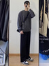 杭潮社黑色馬吉拉彎刀牛仔褲男款美式高街vibe褲子高個(gè)子cleanfit微喇褲 黑色（升級(jí)款） XL 曬單實(shí)拍圖