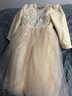小咔衣濃（Xiaokayinong）斷碼女童禮服兒童公主裙主持人鋼琴演出服高端女孩生日晚禮服秋冬 香檳色 140 曬單實(shí)拍圖