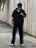 AOGZ夏季防曬衣連帽短袖T恤男女嘻哈潮流設(shè)計(jì)感百搭寬松情侶上衣 黑色 L 曬單實(shí)拍圖