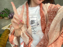 CRANTA KOMEIA官網(wǎng)圍巾女披肩春秋空調(diào)海邊沙灘紗巾棉麻絲巾媽媽生日禮物送長輩 溫柔橘粉 高級感輕奢ck風(fēng)時尚百搭實用 曬單實拍圖