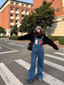 TOMMY JEANS【闊腿背帶褲】女裝美式復(fù)古潮流拼色寬松牛仔背帶褲18208 牛仔藍(lán)1A5 XS 曬單實(shí)拍圖