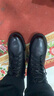 奧康（Aokang）女鞋冬季新款牛皮加絨保暖時(shí)裝靴粗跟系帶經(jīng)典百搭馬丁靴黑色38碼 曬單實(shí)拍圖