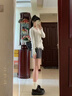 派吉鯊新款V領(lǐng)毛衣修身顯瘦內搭外套針織加厚毛邊女秋季上衣 白色 S 70-95 曬單實(shí)拍圖